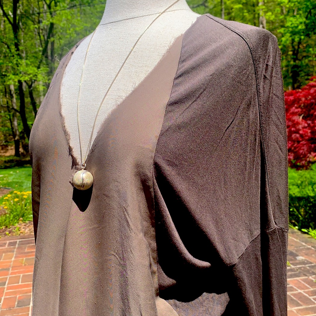 Raquel Allegra Taupe Knit Silk & Rayon Blouse